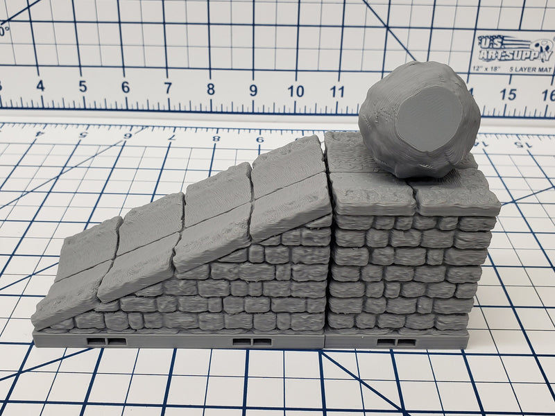 Dungeon Style - Boulder Ramp Trap - DragonLock - DND - Pathfinder - RPG - Dungeon & Dragons - 28 mm / 1" - Terrain - Fat Dragon Games