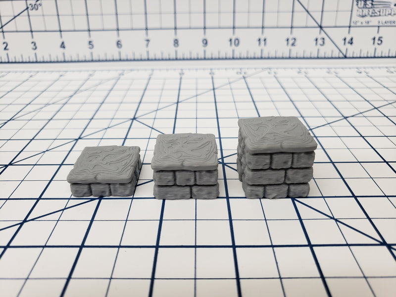 Dungeon Stone - Pedestal Set - Fat Dragon Games - DND - Pathfinder - RPG - Terrain - 28 mm / 1" - Dungeon & Dragons -