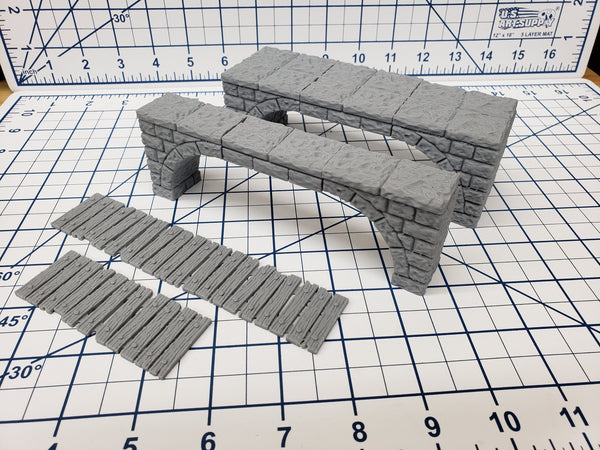 Dungeon Stone - Free Standing Bridges - Fat Dragon Games - DND - Pathfinder - RPG - Terrain - 28 mm / 1" - Dungeon & Dragons -