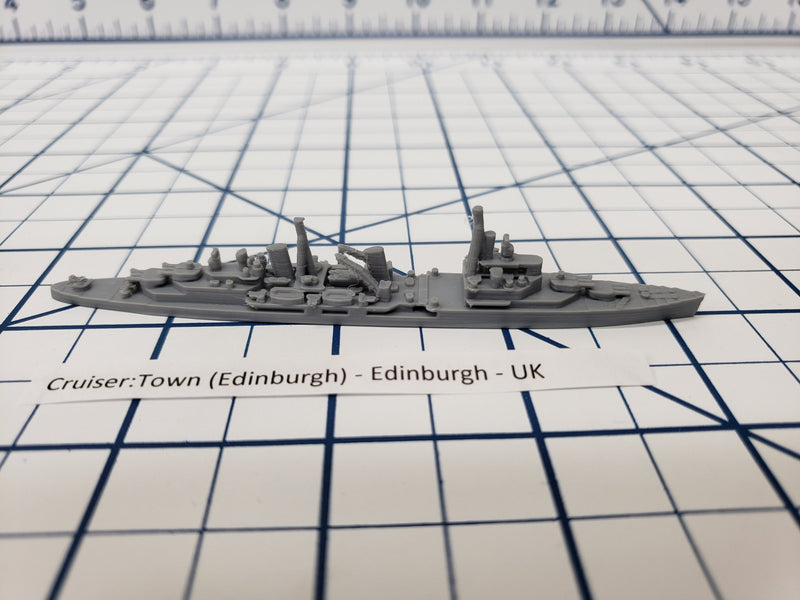 Cruiser - HMS Edinburgh - Royal Navy - Wargaming - Axis and Allies - Naval Miniature - Victory at Sea - Tabletop Games - Warships
