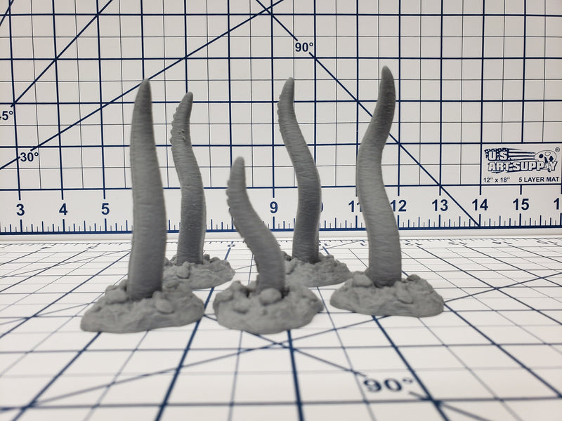 Set of 5 Tentacles - DND - Pathfinder - RPG - Dungeon & Dragons - Miniature - Mini - 28 mm / 1" - Fat Dragon Games