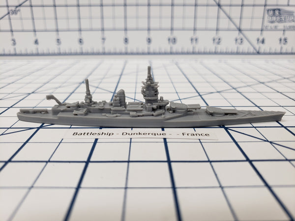 Battleship - Dunkerque - French Navy -  Wargaming - Axis and Allies - Naval Miniature - Victory at Sea - Tabletop Games - Warships
