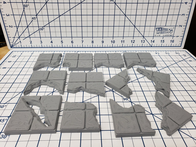 Chasm Floor Tiles - EC3D - DND - Pathfinder - Dungeons & Dragons - RPG - Tabletop - 28 mm / 1" - True Tiles