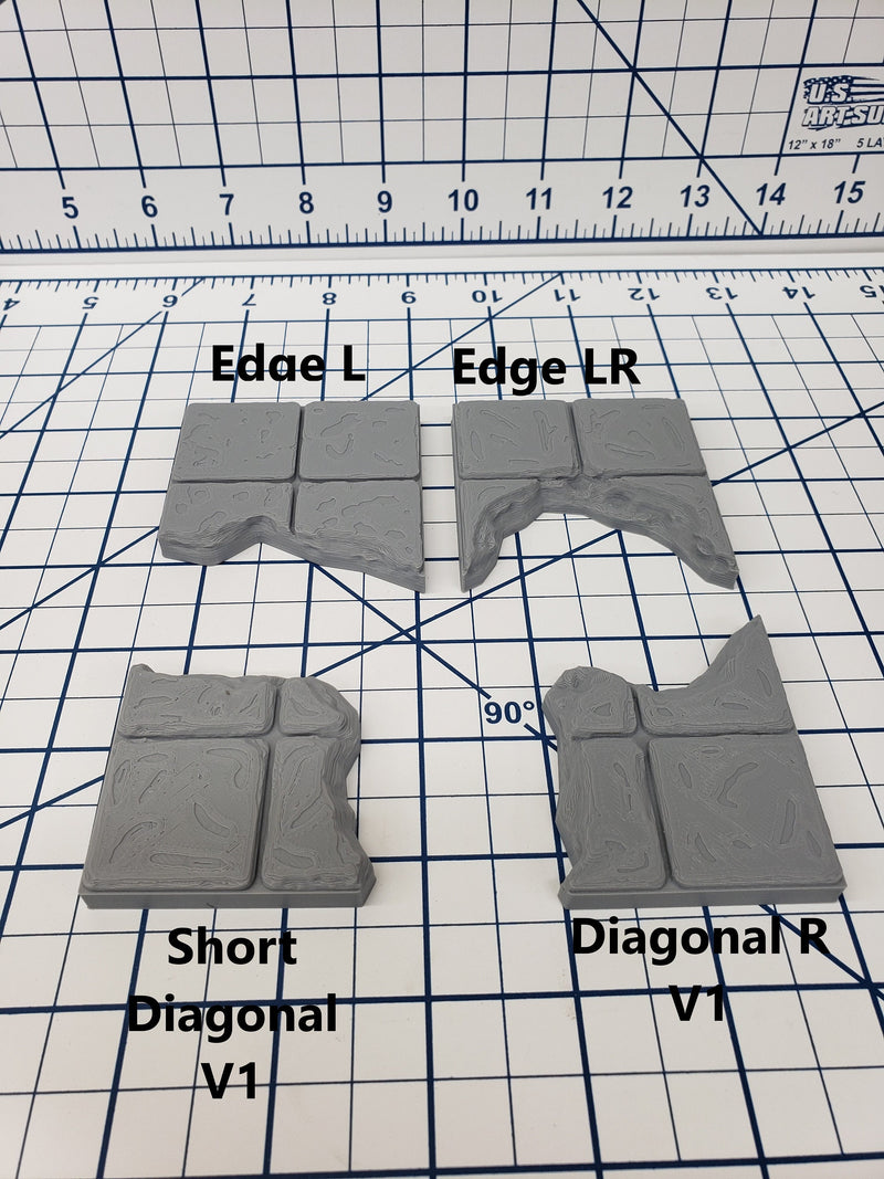 Chasm Floor Tiles - EC3D - DND - Pathfinder - Dungeons & Dragons - RPG - Tabletop - 28 mm / 1" - True Tiles