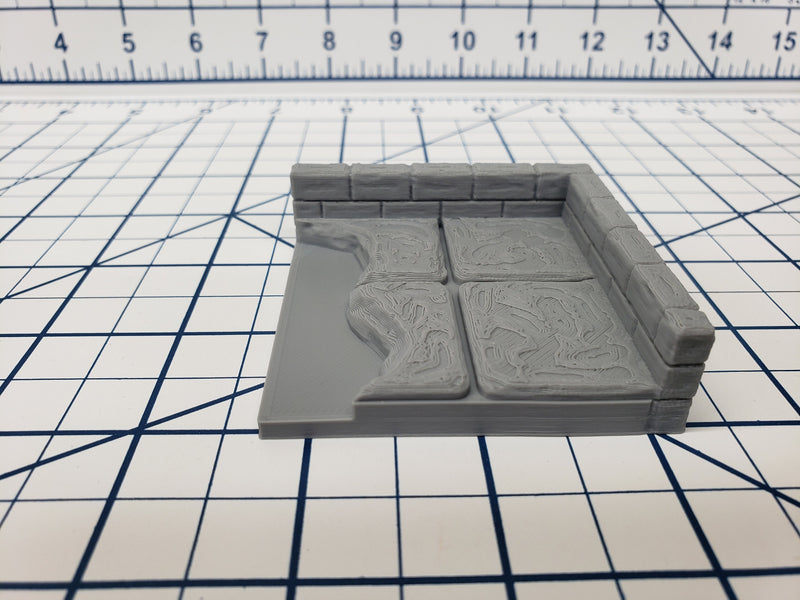Water Wall Tiles - EC3D - DND - Pathfinder - Dungeons & Dragons - RPG - Tabletop - 28 mm / 1" - True Tiles