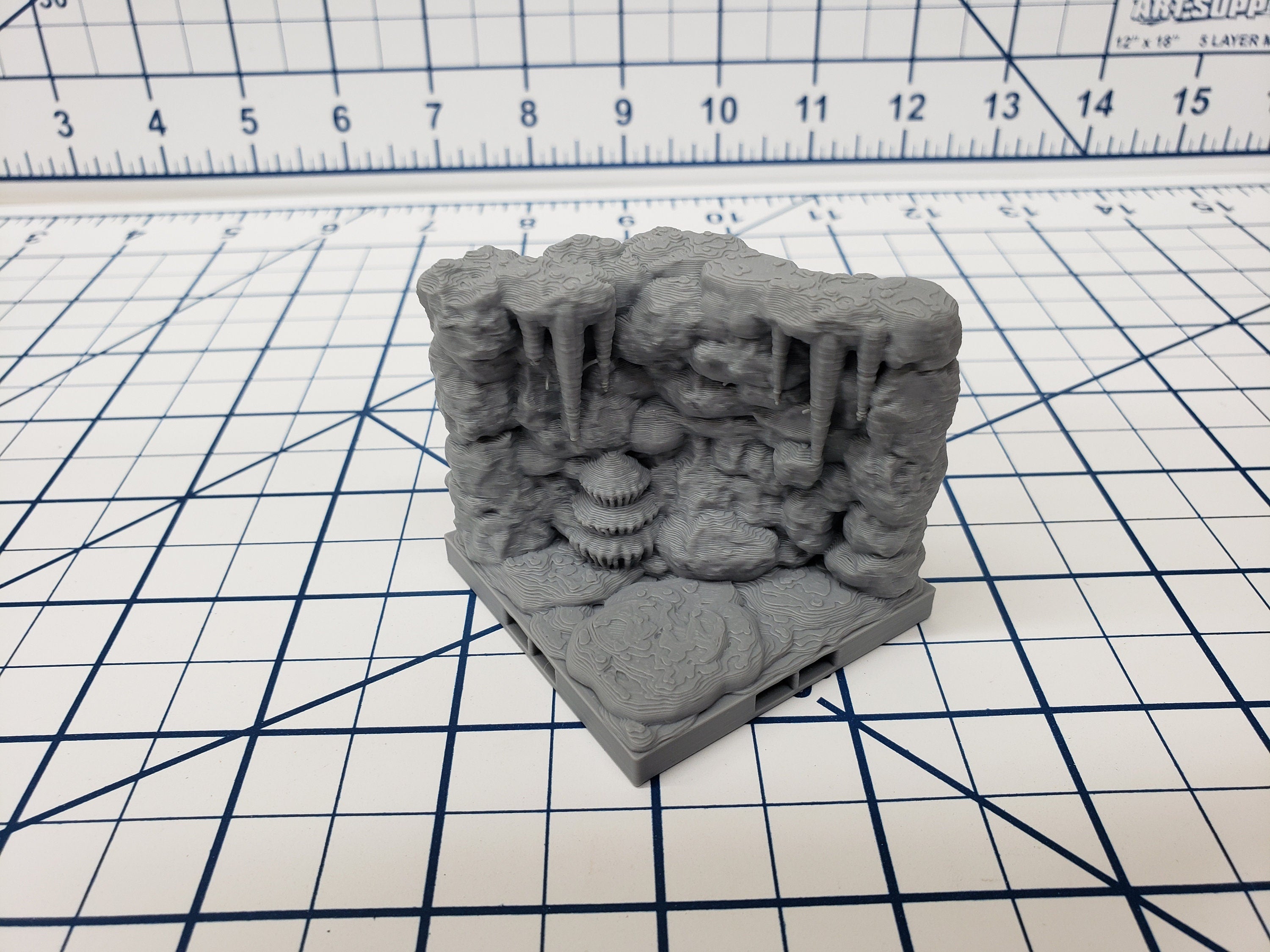 Caverns - Wavy Wall and Corner Tiles- DragonLock - DND - Pathfinder - RPG - Dungeon & Dragons - 28 mm / 1" - Terrain - Fat Dragon Games
