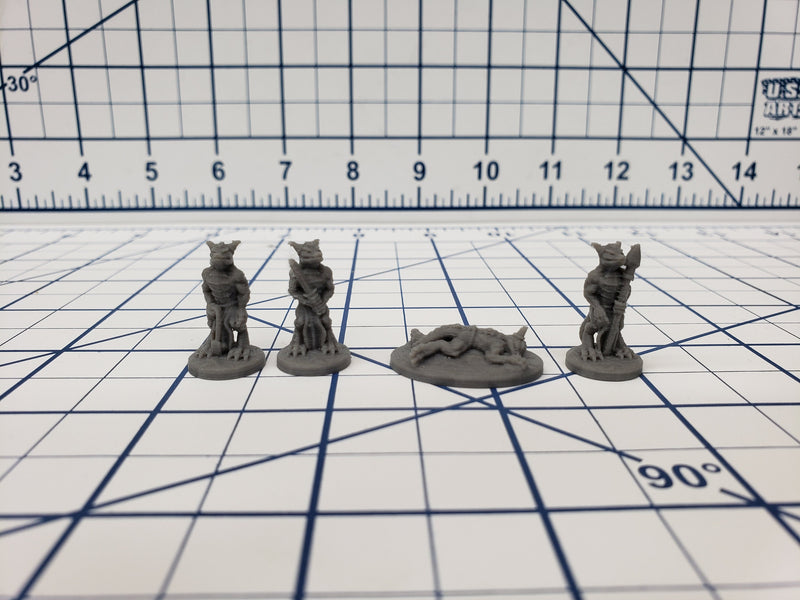 Set of 4 Kobolds - DND - Pathfinder - RPG - Dungeon & Dragons - Miniature - Mini - 28 mm / 1" - Fat Dragon Games