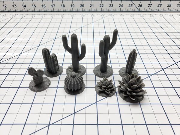 Empire of Scorching Sands - Set of Desert Plants - Cacti - DND - Dungeons & Dragons - RPG - Tabletop - EC3D - Miniature - 28 mm