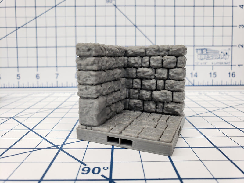 Castle Style - Walls - DragonLock - DND - Pathfinder - RPG - Dungeon & Dragons - 28 mm / 1" - Terrain - Fat Dragon Games