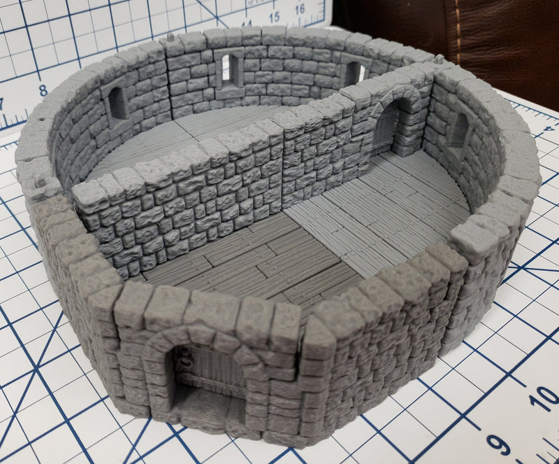 Castle Style - Castle to Tower Adapters - DragonLock - DND - Pathfinder - RPG - Dungeon & Dragons - 28 mm / 1" - Terrain - Fat Dragon Games