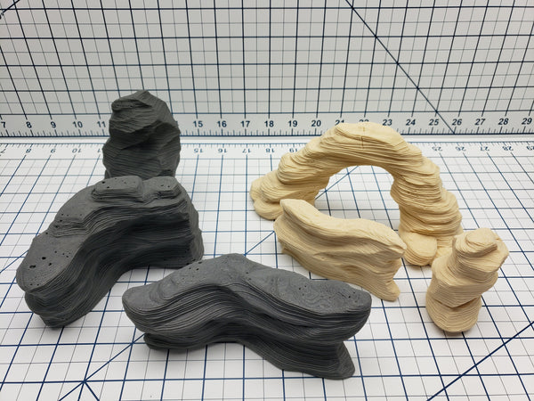 Empire of Scorching Sands - Canyon Rocks - DND - Dungeons & Dragons - RPG - Pathfinder - Tabletop - EC3D - Terrain - 28 mm - 1" Scale