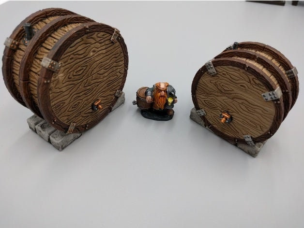 Forest of Oakenspire - Dwarven Ale Works Fermentation Casks - DND - Pathfinder - Dungeons & Dragons - RPG - Tabletop - EC3D - 28 mm - 1"