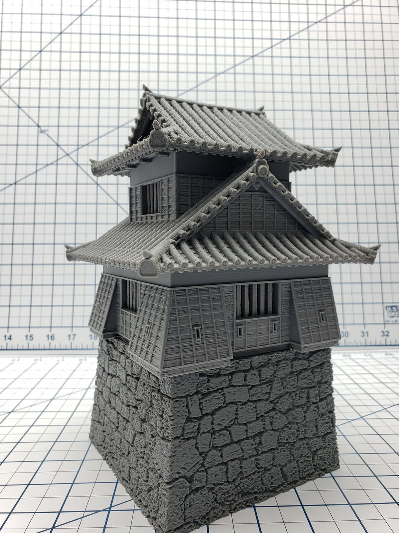 Samurai Castle Corner Tower - DND - Pathfinder - Dungeons & Dragons - Warhammer - Test of Honour - RPG - Tabletop - 28 mm / 1"