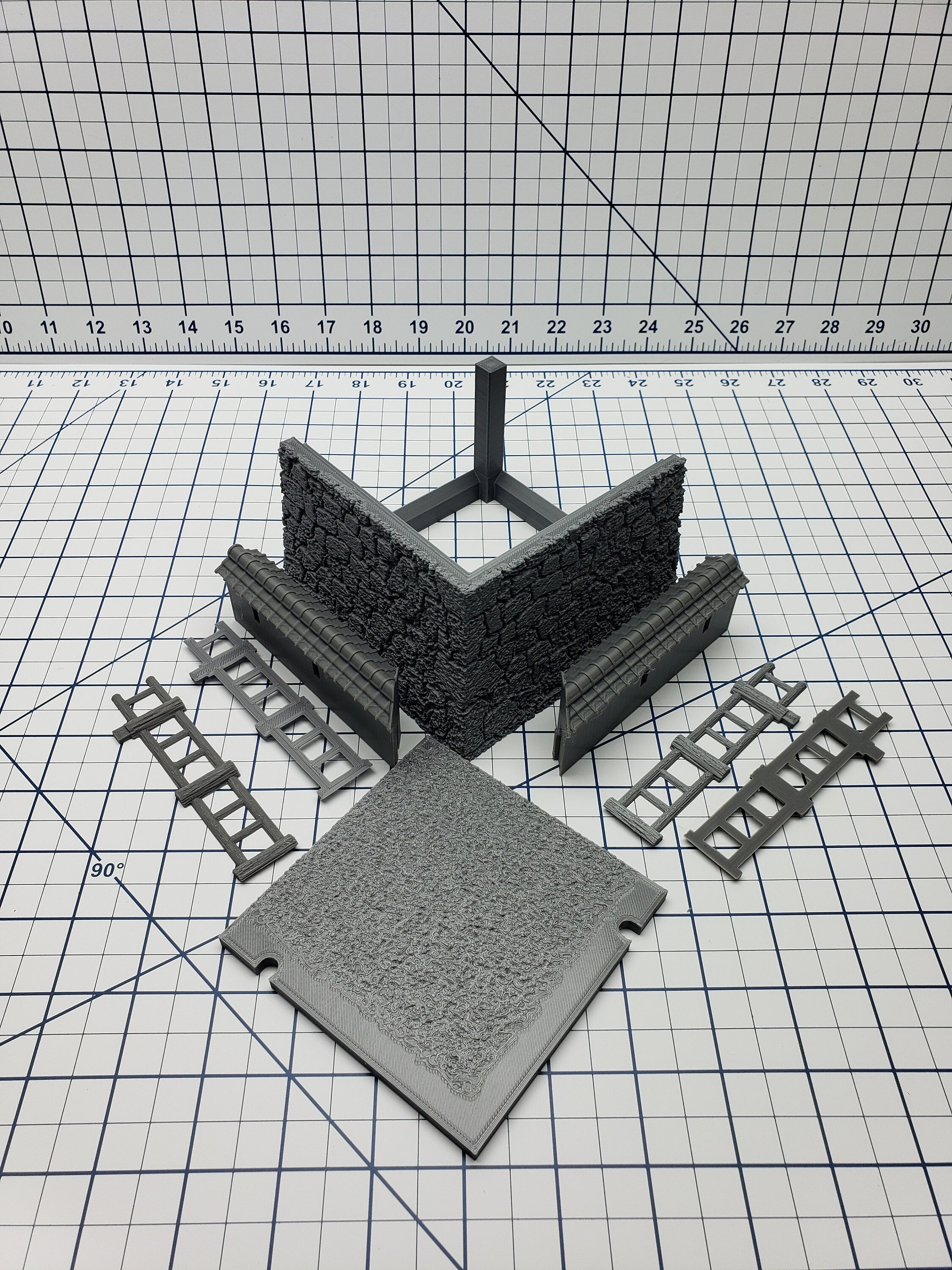 Samurai Castle Walls - DND - Pathfinder - Dungeons & Dragons -  - Test of Honour - RPG - Tabletop - 28 mm / 1"