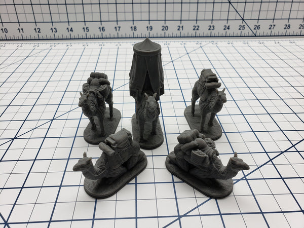 Empire of Scorching Sands - Camel Minis - DND - Pathfinder - Dungeons & Dragons - RPG - Tabletop - EC3D - Miniature - 28 mm