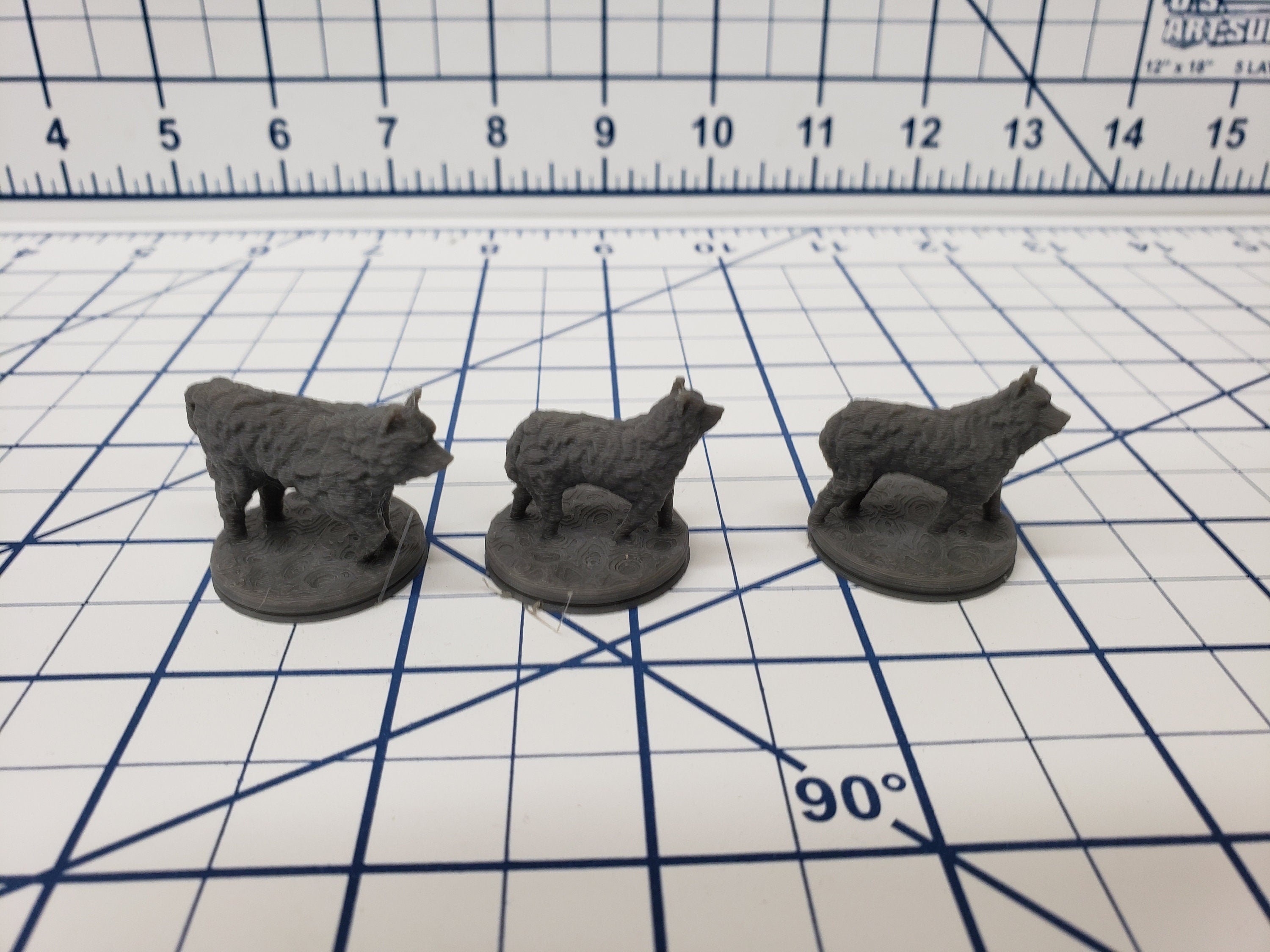 The Wilds of Wintertide - Set of Sled Dogs Minis - Hero's Hoard - DND - Pathfinder - Dungeons & Dragons - RPG - Tabletop - EC3D - Miniature