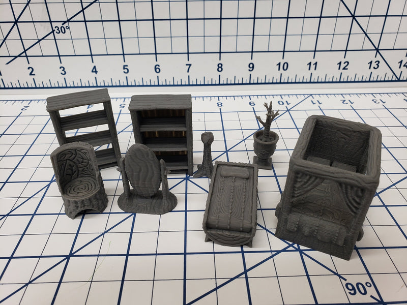 Forest of Oakenspire - Furniture Scatter Set - Hero's Hoard - DND - Pathfinder - Dungeons & Dragons - RPG - Tabletop - EC3D - 28 mm - 1"