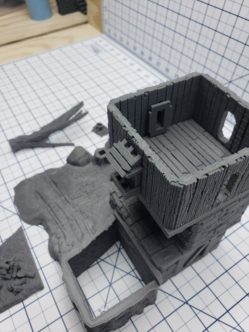 2 Story House w/ Basement - DND - Pathfinder - Dungeons & Dragons - RPG - Tabletop - Terrain - 28 mm / 1" -  - Gamescape3d