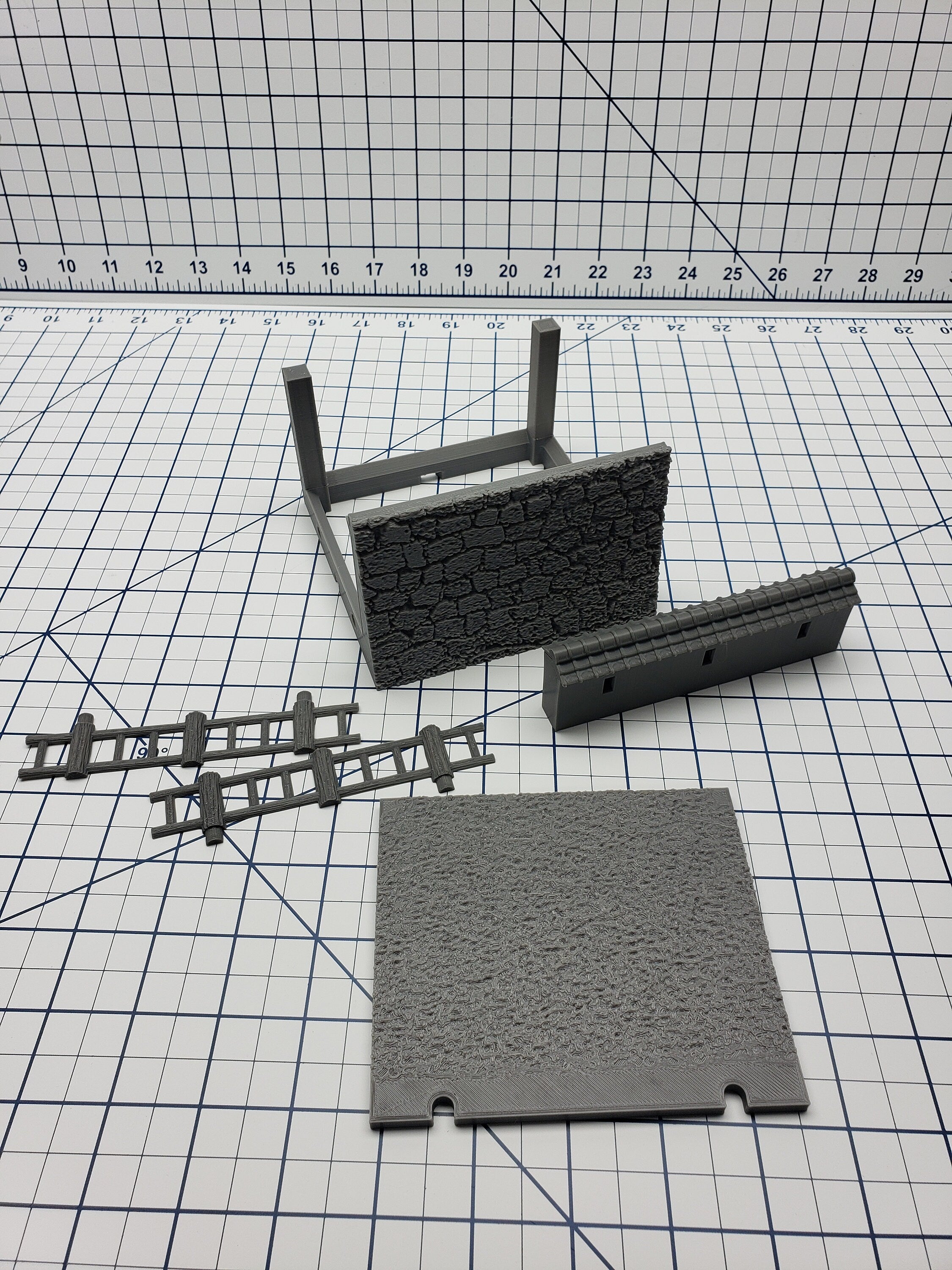 Samurai Castle Walls - DND - Pathfinder - Dungeons & Dragons -  - Test of Honour - RPG - Tabletop - 28 mm / 1"