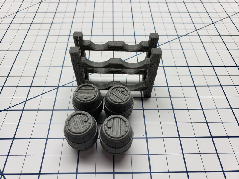 Forest of Oakenspire - Dwarven Ale Casks - Hero's Hoard - DND - Pathfinder - Dungeons & Dragons - RPG - Tabletop - EC3D - 28 mm - 1"