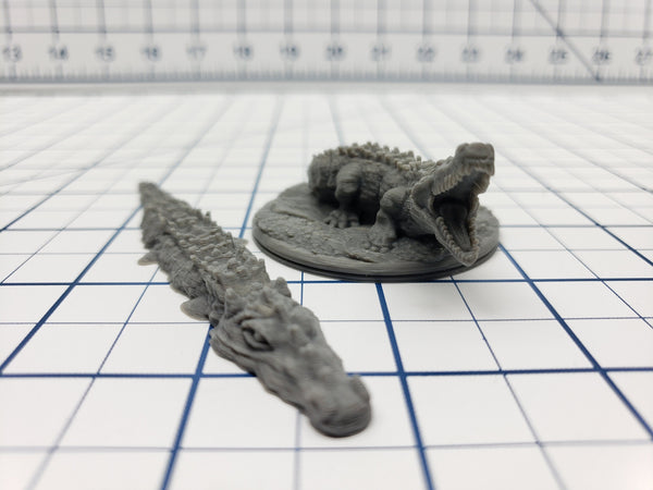 Empire of Scorching Sands - Set of Crocodile Minis - DND - Pathfinder - Dungeons & Dragons - RPG - Tabletop - EC3D - Miniature - 28 mm