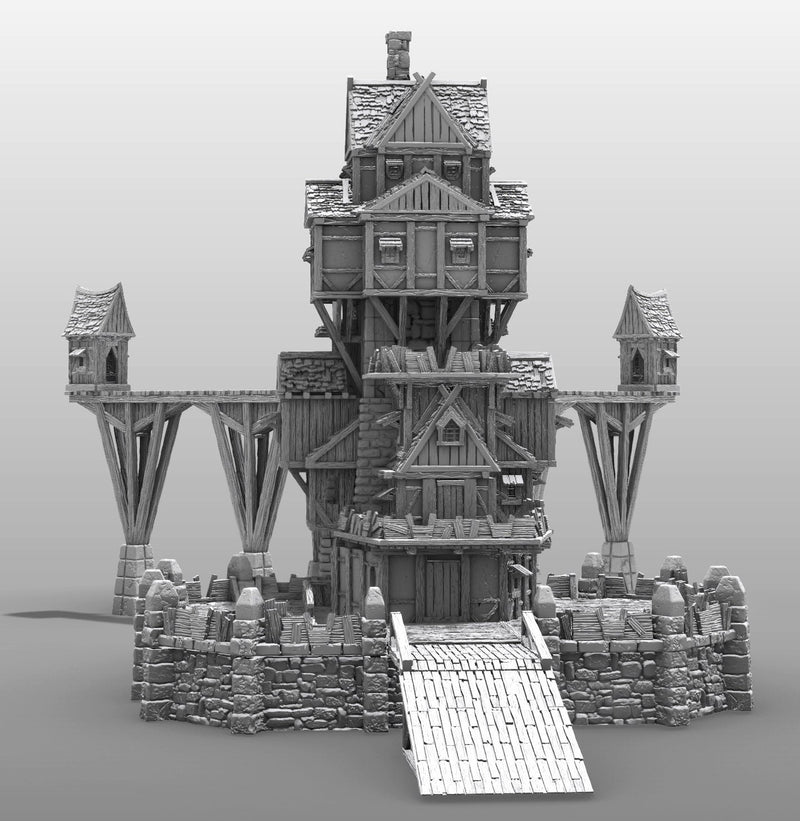 Guild Tower Pavilion Add On - DND - Pathfinder - Dungeons & Dragons - RPG - Tabletop - Terrain - 28 mm / 1" -  - Gamescape3d