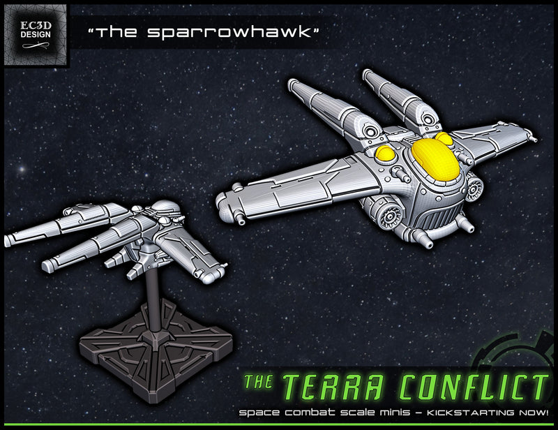 Sparrowhawk - Civilian Fleet - The Terra Conflict - Starfinder - A Billion Suns - Starmada - War Fleets - Tabletop - EC3D