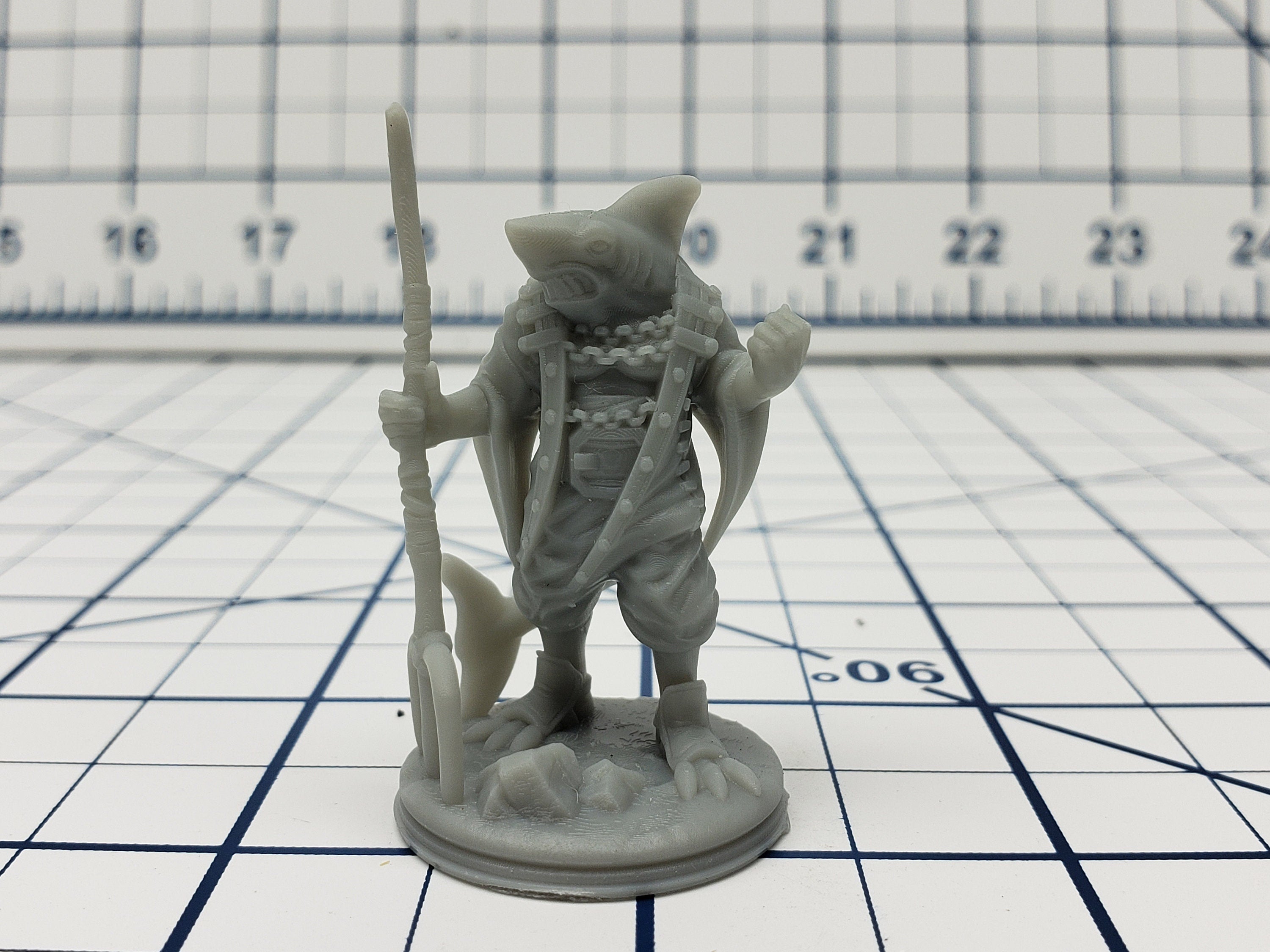 Shark Men Mini - Savage Atoll - Hero's Hoard - DND - Pathfinder - Dungeons & Dragons - RPG - Tabletop - EC3D - Miniature