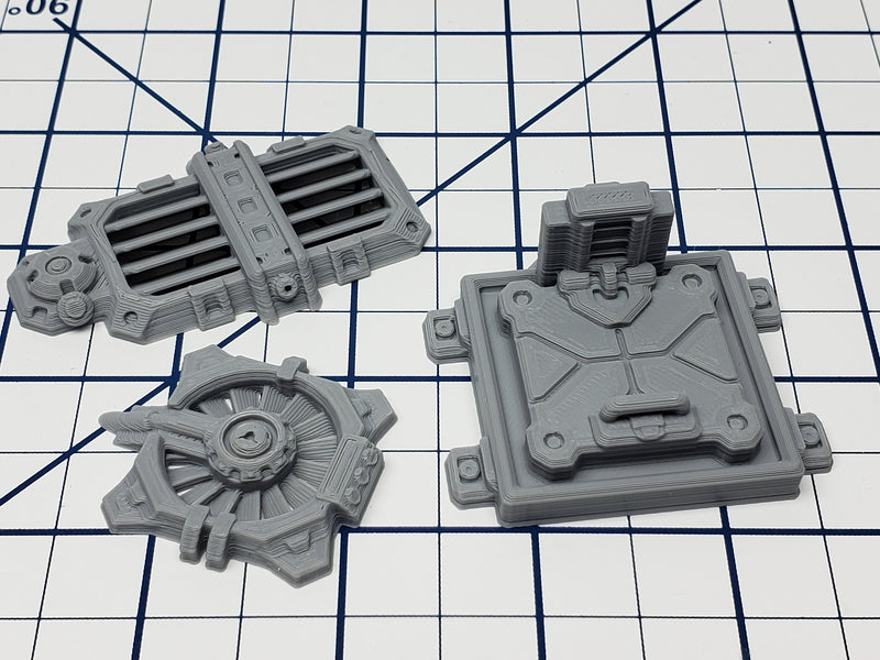 Access Hatch and Vents - Ignis Quadrant - Starfinder - Cyberpunk - Science Fiction - Syfy - RPG - Tabletop - EC3D - Scatter - Terrain