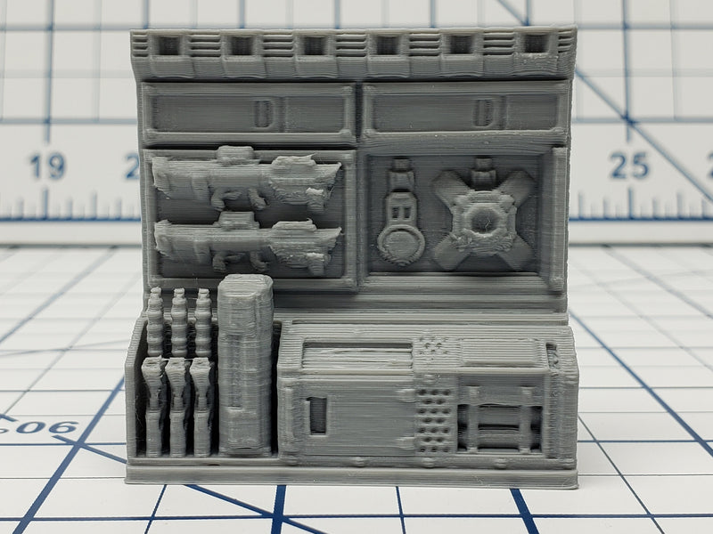 Weapons Rack - Ignis Quadrant - Starfinder - Cyberpunk - Science Fiction - Syfy - RPG - Tabletop - EC3D - Scatter - Terrain