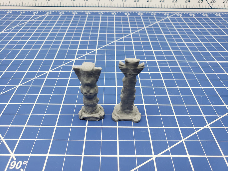 Totem Poles - Tribal Village - Savage Atoll - DND - Dungeons & Dragons - RPG - Tabletop - EC3D - Miniature - 28 mm - 1" scale