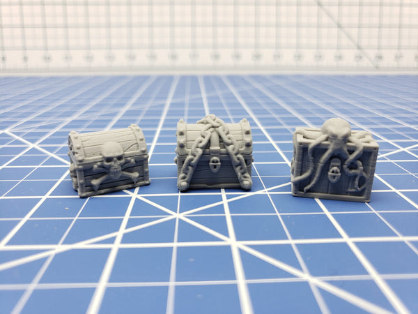 Chest Set - Savage Atoll - DND - Dungeons & Dragons - RPG - Tabletop - EC3D - Miniature - 28 mm - 1" scale