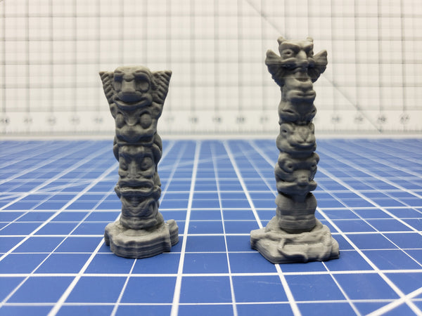 Totem Poles - Tribal Village - Savage Atoll - DND - Dungeons & Dragons - RPG - Tabletop - EC3D - Miniature - 28 mm - 1" scale