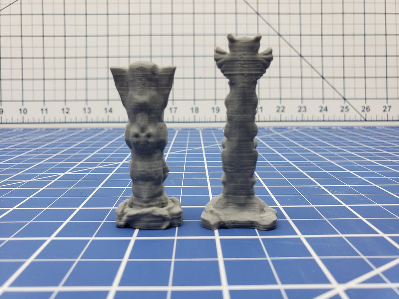 Totem Poles - Tribal Village - Savage Atoll - DND - Dungeons & Dragons - RPG - Tabletop - EC3D - Miniature - 28 mm - 1" scale