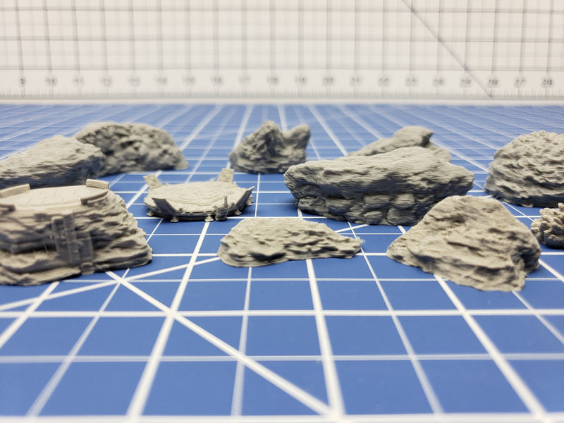 Canyon/Asteroid Scatter - Starfinder - Cyberpunk - Science Fiction - Syfy - RPG - Tabletop - Scatter - Terrain