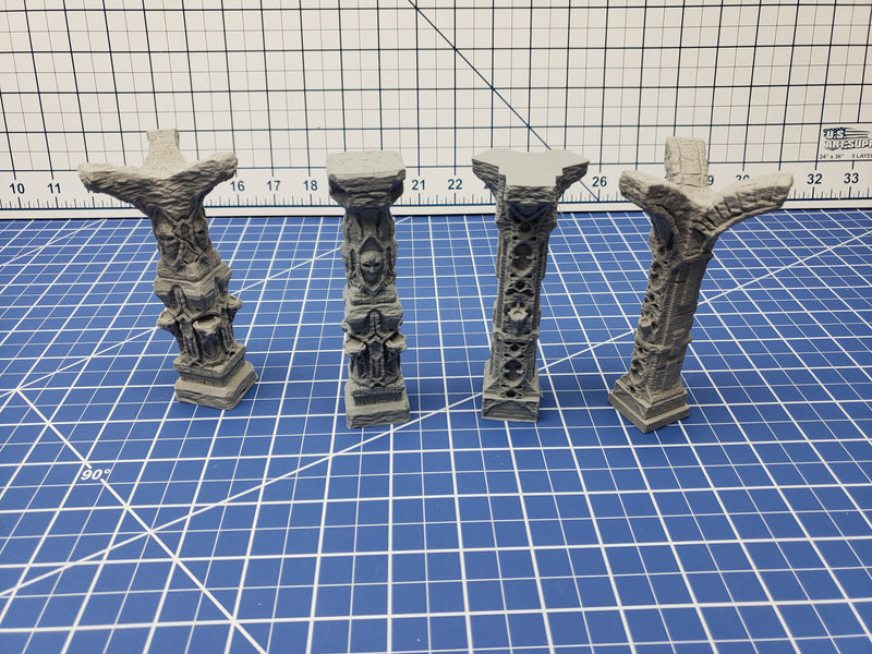 Columns - The Holy Order of Ash - DND - Dungeons & Dragons - RPG - Terrain - Pathfinder - Tabletop - EC3D - Miniature - 28 mm - 1"