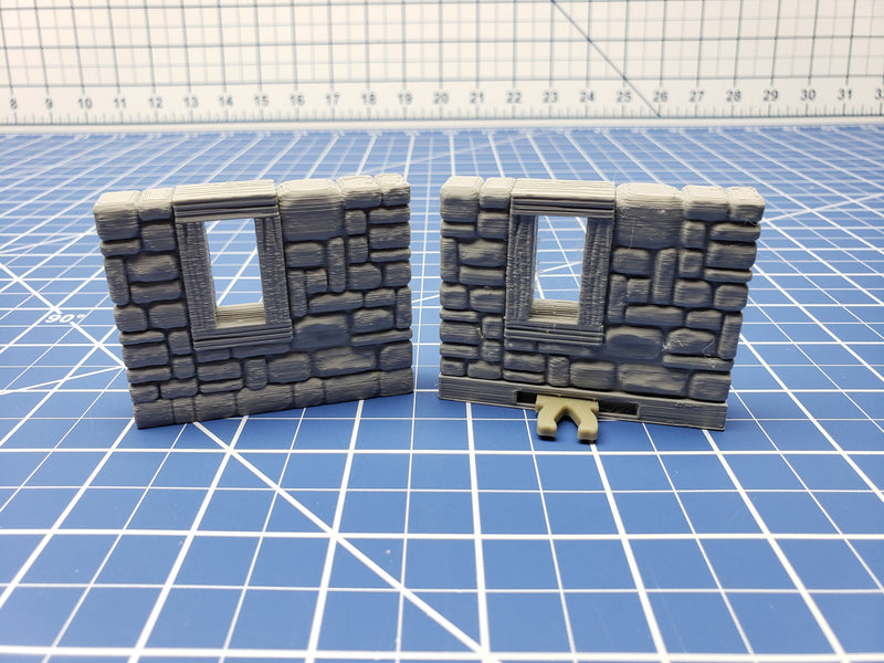 Stone Window External Walls - Dragonshire - Building - Fat Dragon Games - DND - Pathfinder - RPG - Terrain - 28 mm/ 1" - Dungeon & Dragons