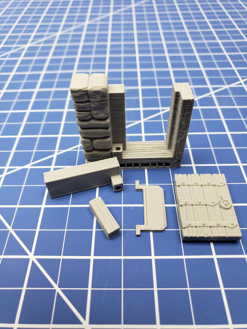 Stone Wall Doors - Dragonshire - Building - Fat Dragon Games - DND - Pathfinder - RPG - Terrain - 28 mm/ 1" - Dungeon & Dragons