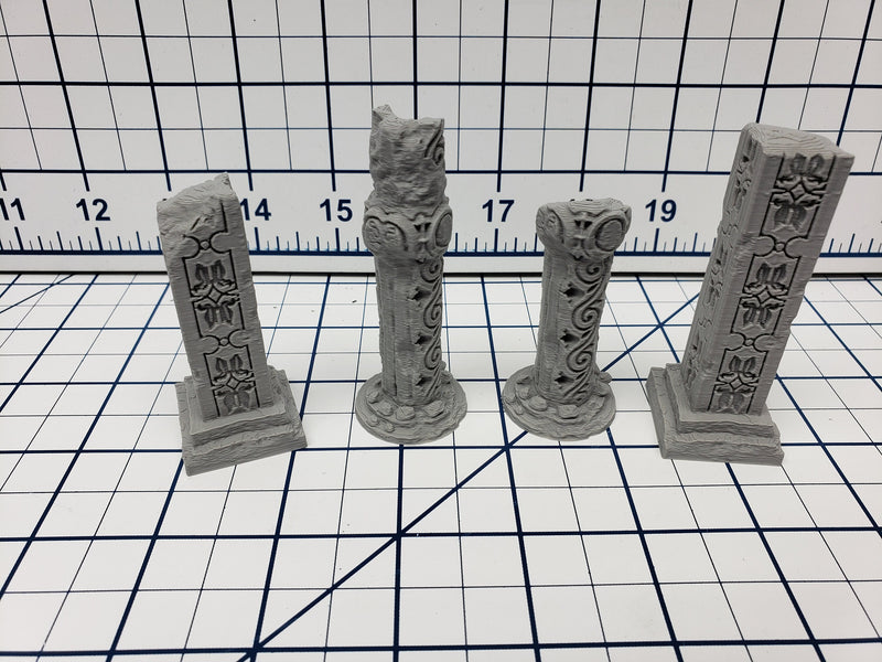 Council Rooms and Columns - Atlantean Ruins - Savage Atoll - DND - Dungeons & Dragons - RPG - Tabletop - EC3D - Miniature - 28 mm - 1" scale