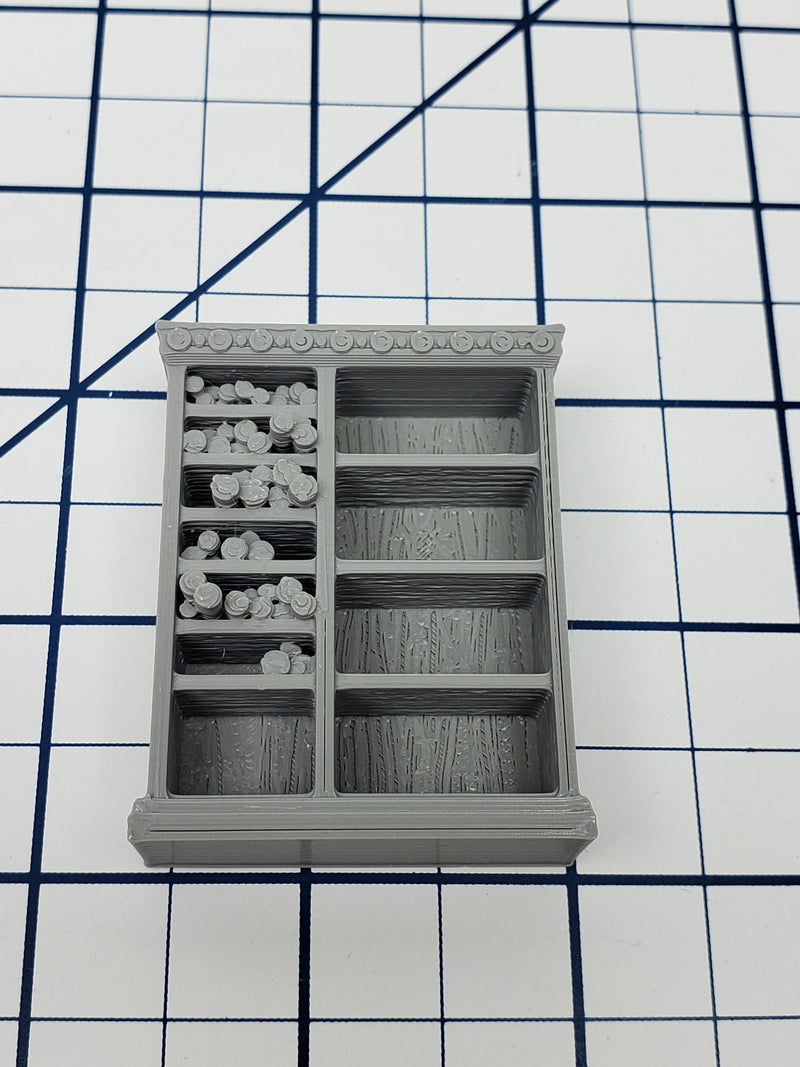 Bookcase with Drawers / Scrolls - Dragonshire - Fat Dragon Games - DND - Pathfinder - RPG - Terrain - 28 mm / 1" - Dungeon & Dragons