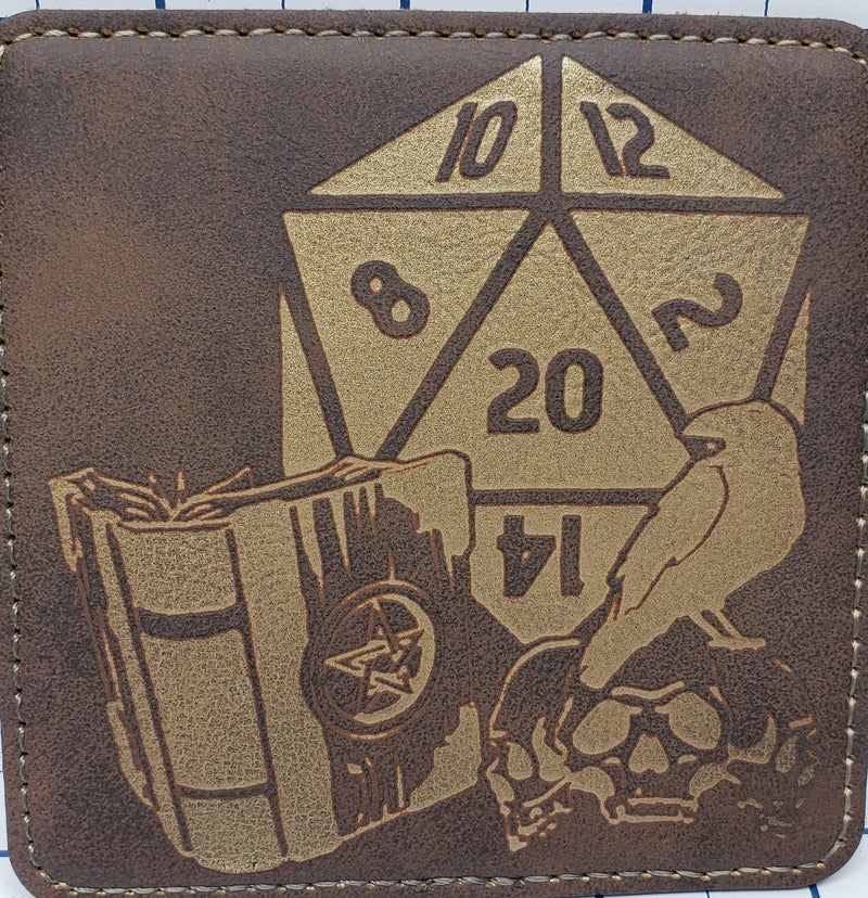 Dungeons and Dragons Class Icons with D20 - Multiple Designs - Dice Tray - Leatherette Snap Up Tray - D&D - Dungeons and Dragons - Fantasy
