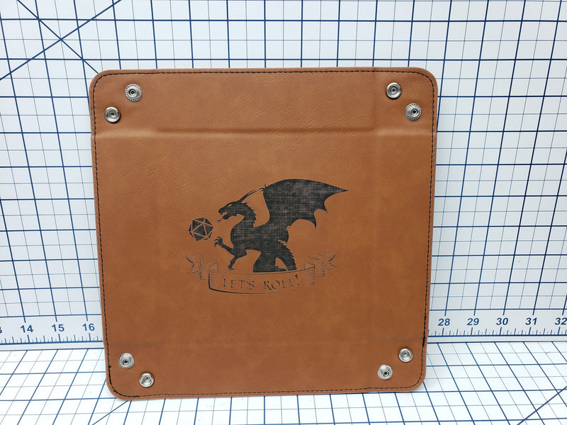 Dungeons and Dragons Themed Dice Tray - Multiple Designs - Leatherette Snap Up Tray - D&D - Dungeons and Dragons - Fantasy - RPG