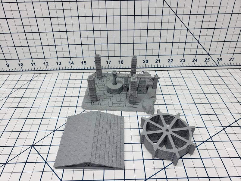 OpenForge Open Air Wheel Mill - Tabletop - DND - Pathfinder - RPG - 28 mm / 1" - Terrain - Dungeons & Dragons -