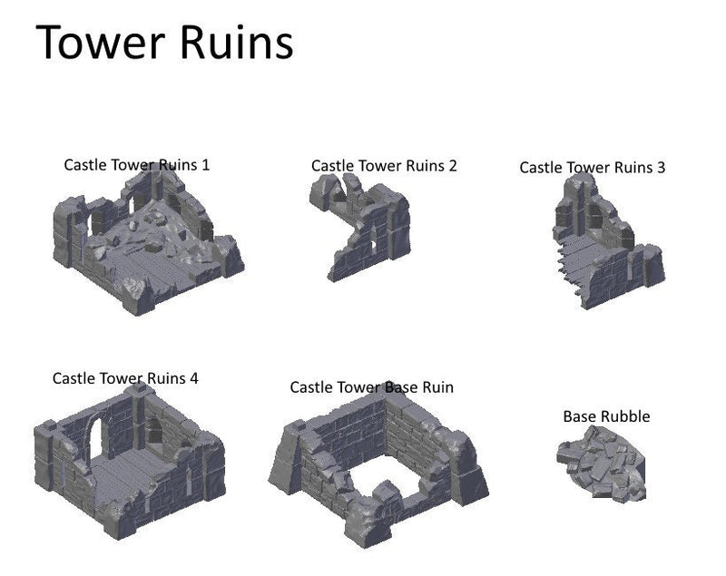 Castle Tower Ruins - DND - Dungeons & Dragons - RPG - Pathfinder - Tabletop - TTRPG - Devious Games - 28 mm
