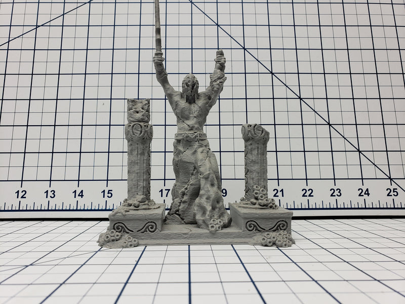 Warrior Altar and Statues - Atlantean Ruins - Savage Atoll - DND - Dungeons & Dragons - RPG - Tabletop - EC3D - Miniature - 28 mm - 1" scale