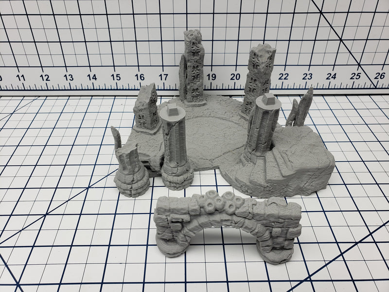 Social Plaza - Atlantean Ruins - Savage Atoll - DND - Dungeons & Dragons - RPG - Tabletop - EC3D - Miniature - 28 mm - 1" scale