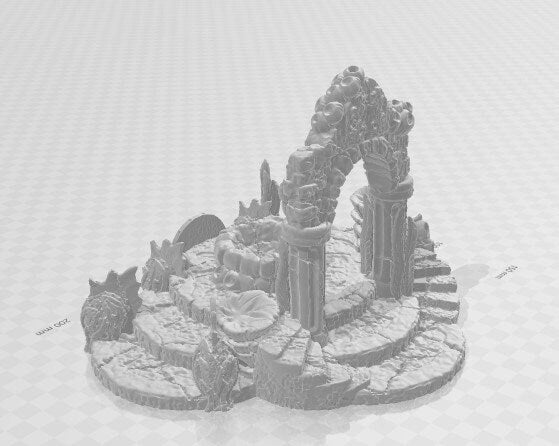 Hall Entrance - Atlantean Ruins - Savage Atoll - DND - Dungeons & Dragons - RPG - Tabletop - EC3D - Miniature - 28 mm - 1" scale