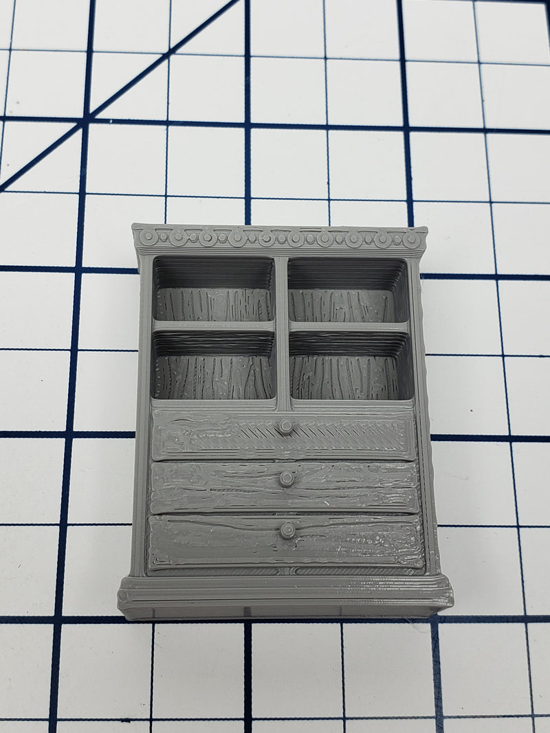 Bookcase with Drawers / Scrolls - Dragonshire - Fat Dragon Games - DND - Pathfinder - RPG - Terrain - 28 mm / 1" - Dungeon & Dragons