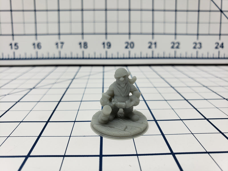 Gnome Pirates Mini - Savage Atoll - Hero's Hoard - DND - Pathfinder - Dungeons & Dragons - RPG - Tabletop - EC3D - Miniature