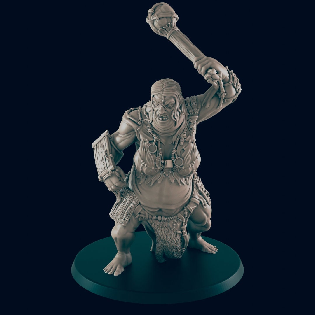 Hill Giants - Minis - Beasts and Badies - Hero's Hoard - DND - Pathfinder - Dungeons & Dragons - RPG - Tabletop - EC3D - Miniature